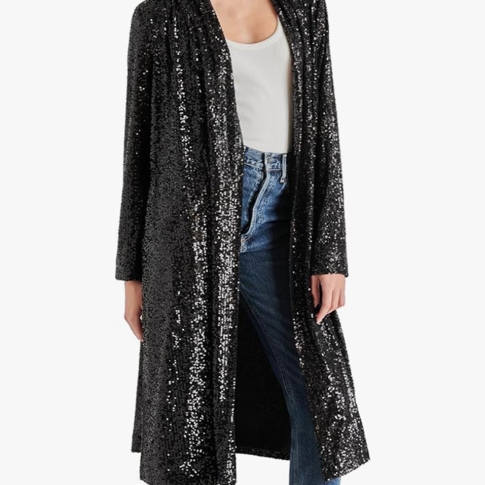 Steve Madden Black Sequin Robe NWT